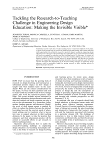 Tackling the Research-to-Teaching Challenge in Engineering Design Education: Making the Invisible Visible*