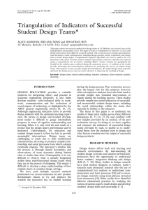 Triangulation of Indicators of Successful Student Design Teams*