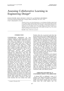Assessing Collaborative Learning in Engineering Design*