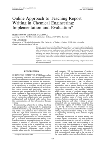 Online Approach to Teaching Report Writing in Chemical Engineering: Implementation and Evaluation*