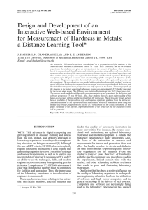 Design and Development of an Interactive Web-based Environment a Distance Learning Tool*