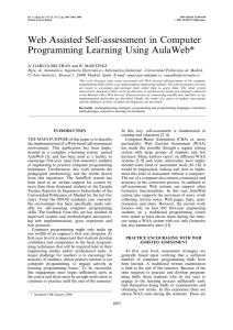 Web Assisted Self-assessment in Computer Programming Learning Using AulaWeb*