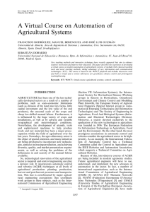 A Virtual Course on Automation of Agricultural Systems