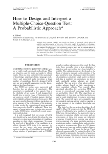 How to Design and Interpret a Multiple-Choice-Question Test: A Probabilistic Approach*