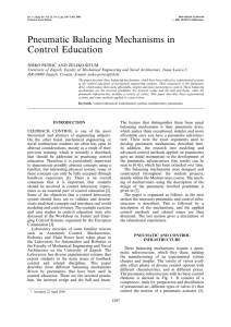 Pneumatic Balancing Mechanisms in Control Education