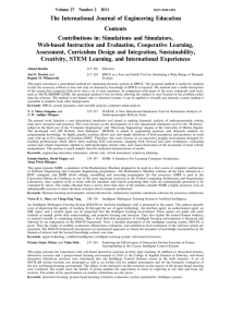 The International Journal of Engineering Education Contents Contributions in: Simulations and Simulators,