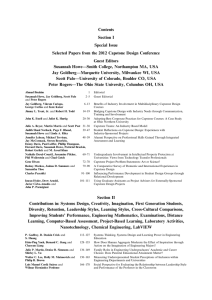 Contents Section I Special Issue Selected Papers from the 2012 Capstone Design Conference