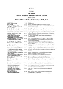 Contents Section I Special Issue Emerging Technologies to Enhance Engineering Education