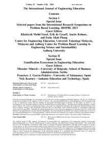 The International Journal of Engineering Education Contents Section I Special Issue