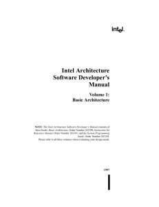 Intel Architecture Software Developer’s Manual Volume 1: