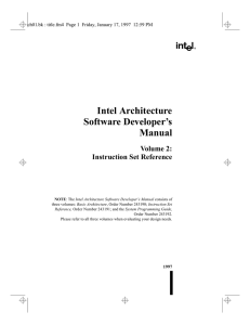 Intel Architecture Software Developer’s Manual Volume 2: