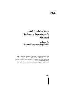 Intel Architecture Software Developer’s Manual Volume 3: