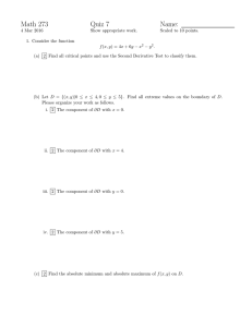 Math 273 Quiz 7 Name:
