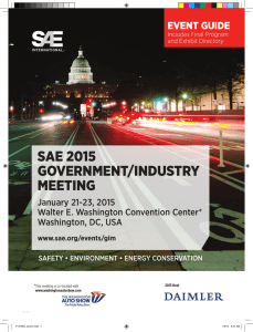 SAE 2015 GovErnmEnt/InduStry mEEtInG EvEnt GuIdE