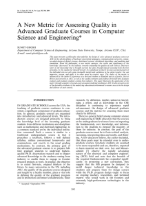 A New Metric for Assessing Quality in Science and Engineering*