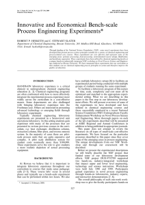 Innovative and Economical Bench-scale Process Engineering Experiments*