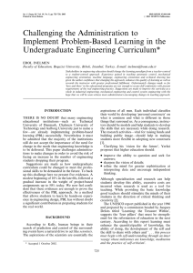 Challenging the Administration to Implement Problem-Based Learning in the Undergraduate Engineering Curriculum*