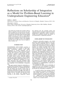 Reflections on Scholarship of Integration Undergraduate Engineering Education*