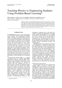 Teaching Physics to Engineering Students Using Problem-Based Learning*