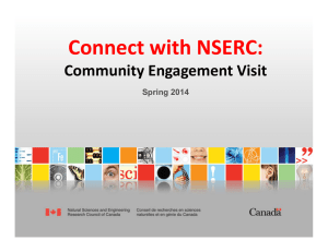 Connect with NSERC:  Community Engagement Visit Spring 2014