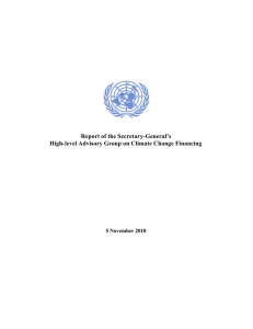 Report of the Secretary-General’s High-level Advisory Group on Climate Change Financing
