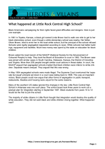 VILLAINS HEROES &amp; What happened at Little Rock Central High School?