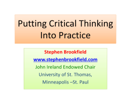 stephen brookfield critical thinking process