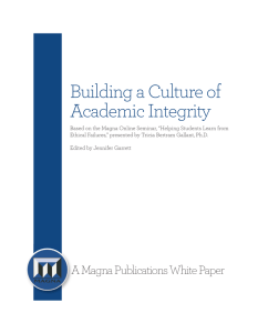 Building a Culture of Academic Integrity