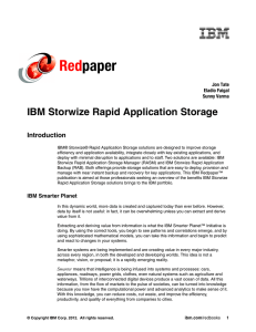 Red paper IBM Storwize Rapid Application Storage Introduction