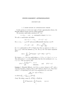 FINITE ELEMENT APPROXIMATION 1. A short review of approximation theory