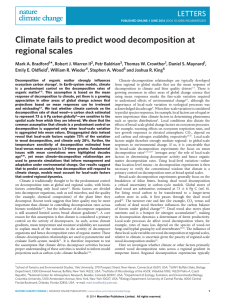 Climate fails to predict wood decomposition at regional scales LETTERS *