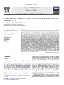 ﬁcation of the alterations of beaver dams to headwater streams... Classi Connecticut, U.S.A.