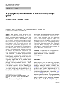 A geographically variable model of hemlock woolly adelgid spread