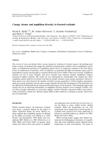 Canopy closure and amphibian diversity in forested wetlands David K. Skelly