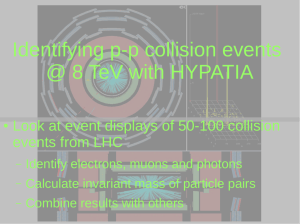 Identifying p-p collision events @ 8 TeV with HYPATIA events from LHC