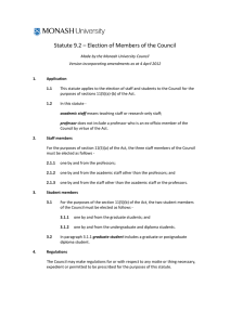 Statute 9.2 – Election of Members of the Council    
