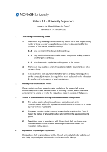 Statute 1.4 – University Regulations    
