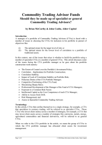 Commodity Trading Advisor Funds Commodity Trading Advisors?