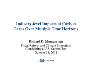 Industry-level Impacts of Carbon Taxes Over Multiple Time Horizons Richard D. Morgenstern