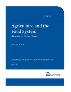 Agriculture and the   Food System    Adaptation to Climate Change 