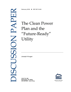 DISCUSSION PAPER The Clean Power Plan and the