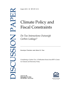 DISCUSSION PAPER Climate Policy and Fiscal Constraints