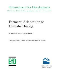 Environment for Development Farmers’ Adaptation to Climate Change