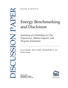 Energy Benchmarking and Disclosure Summary of a Workshop on City