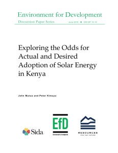 Environment for Development  Exploring the Odds for Actual and Desired