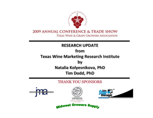 RESEARCH UPDATE  from  Texas Wine Marketing Research Institute by