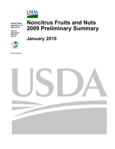 Noncitrus Fruits and Nuts 2009 Preliminary Summary January 2010
