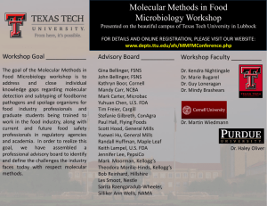 Molecular Methods in Food Microbiology Workshop