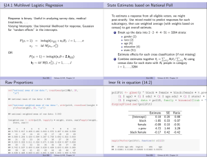 §14.1 Multilevel Logistic Regression State Estimates based on National Poll