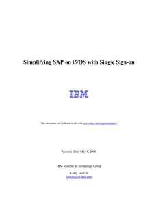 Simplifying SAP on i5/OS with Single Sign-on